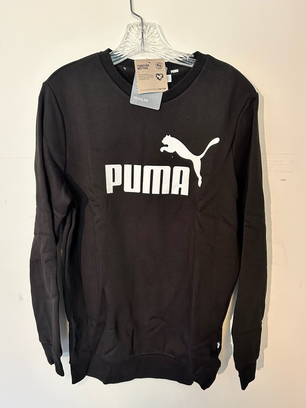 Puma Black Crewneck Sweatshirt with White Logo